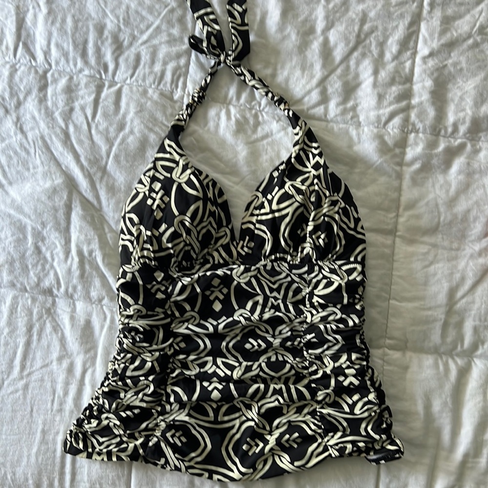 Black and cream tankini top from Lands End